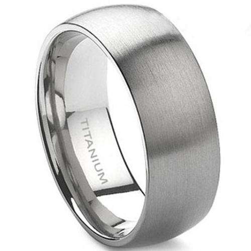 Excellent! MENS 8mm Brushed TITANIUM Wedding Band Ring - Size 13 / Z+1