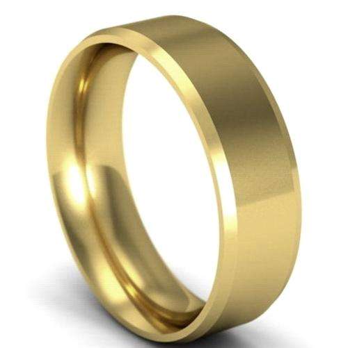 GOLD 8mm Authentic 316L Mens Ring - Size 7 / O