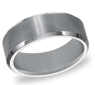 SILVER 8mm Authentic 316L Mens Ring - Size 11 / W
