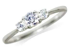 White Zircon 925 Sterling Silver Semi Eternity Ring - Size 7 / O