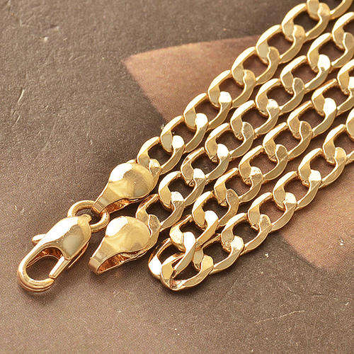 9K Rose Gold Filled Mens Necklace Chain 24 inches