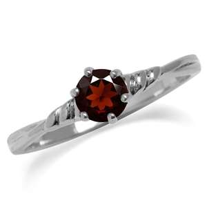 *STERLING SILVER GUARANTEE* Genuine Garnet 0.30ct Ring. Size 5 / J+