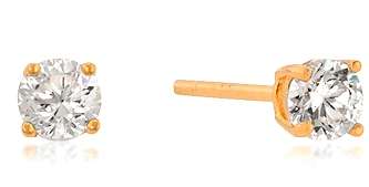 18k Yellow Gold Vermeil 0.50ct Simulated Diamond Studs - Beautiful!