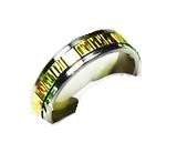 GOLD Bling Inlay Stainless Steel Ring. Size 8.5