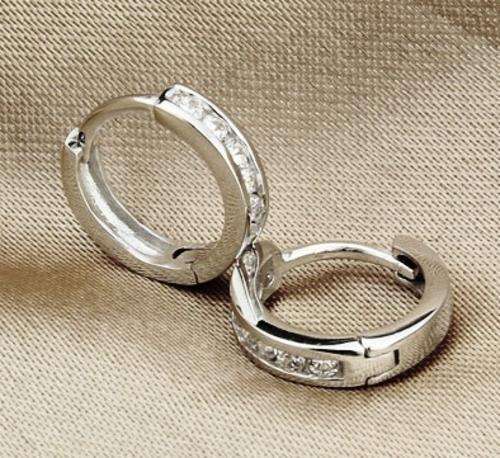 Brand New* CZ Huggie Hoop Earrings* Fine 925 STERLING SILVER
