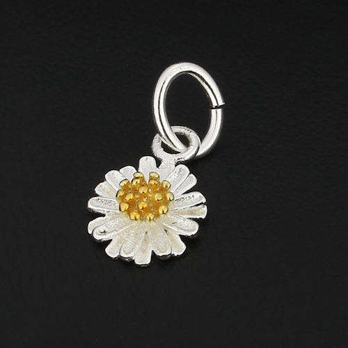 Brand New* DAISY FLOWER Charm* Fine 925 STERLING SILVER
