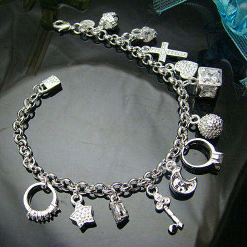 S925 Silver Multiple Charms Bracelet - Adjustable size