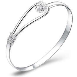 Flower Cuff Bangle S925