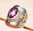 ONE-OF-A-KIND HANDMADE 5.60CT AMETHYST GEMSTONE 925 STERLING SILVER RING SZ 8.5
