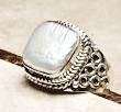 ONE-OF-A-KIND HANDMADE MOTHER-OF-PEARL 925 STERLING SILVER RING SZ 7.5