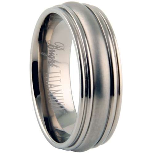 Mens Titanium Wedding Band Plain 7mm. Size 10 / U