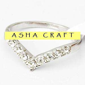 ** ASHA CRAFT ** Size 6.5 / N - Wishbone 0.45ct Lab Diamond Ladies Ring