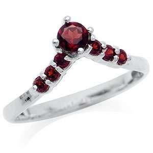 ***SIZE 8 / Q*** Beautiful 0.38ctw Genuine Garnet Wishbone Ring