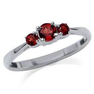 *CLEARANCE* Size 4 / J - Beautiful 0.35ctw Genuine Garnet Ring in .925 Solid Sterling Silver