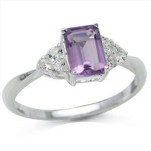 ***SIZE 7*** 1.09ct Genuine Amethyst & Topaz Ring in Solid Sterling Silver