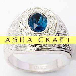 ** SIZE 9 / S ** Gorgeous 2.27ctw Lab Sapphire & Diamond Ladies Ring