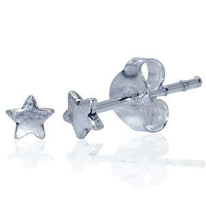 **BRAND NEW** Plain Stars Solid Sterling Silver Stud Earrings