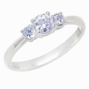 **MASSIVE SALE** Size 4 / J - Pale 0.35ct Tanzanite Ring in .925 Solid Sterling Silver