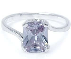 ** SIZE 8 / Q ** Pretty 2.50ct Tanzanite CZ Ladies Ring in Genuine 925 Solid Silver