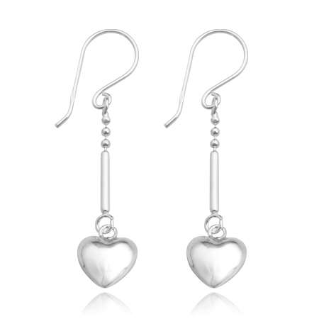 JUST RELEASED! - Brand New Dangling Hearts .925 Solid Silver Earrings