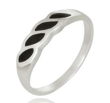Size 7 / O - Brand New Stunning Flush Black Onyx .925 Solid Silver Ring