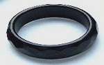 Size 6 / M - Brand New 2mm Faceted Black Agate Ring