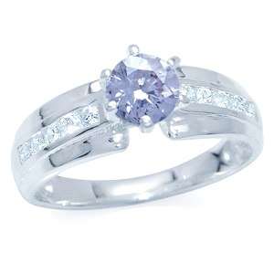 Size 7 / O - Brand New 1.10ct Pale Tanzanite & Diamond CZ .925 Solid Silver Ring
