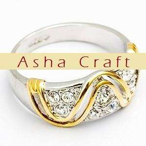 Size 11 / X - Brand New Golden Wave Ring With 0.48ct White CZ well made in 18krgp