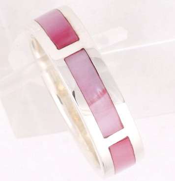 CLEARANCE!! Size 7 / O - Brand New Genuine Pink Mother-of-Pearl 925 Sterling Silver Ring