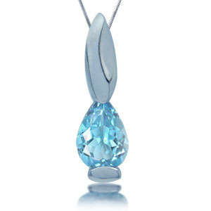 Brand New Necklace With 0.50ctw Natural Blue Topaz Crafted in 925 Sterling silver