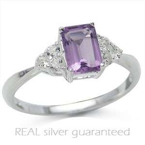 Size 8 / Q - Brand New Beautiful 1.09ct Amethyst and Topaz Ring in .925 Solid Sterling Silver