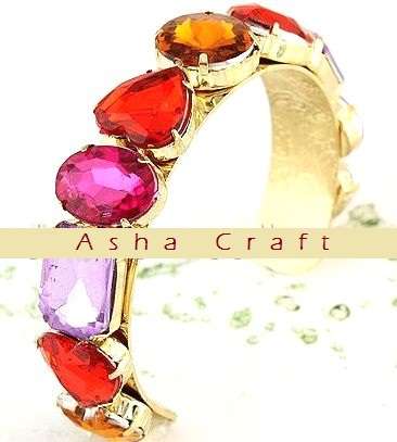 Beautiful Brand New Pink, Purple, Red, Yellow Goldtone Bangle