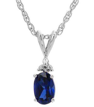 Brand New Necklace With 0.66ctw Genuine Diamond and Cr. Sapphire Crafted in 925 Sterling silver