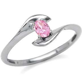 Size 5 / K - Brand New Petite Ring with 0.15ct Pink CZ in 925 Sterling Silver (5066)
