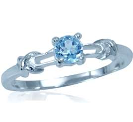 Lovely Brand New Ring With 0.20ct Genuine Blue Topaz designed in 925 Sterling Silver - Size 6