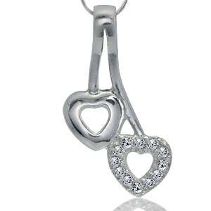 Brand New Necklace With Twin Hearts Beautifully Crafted in 925 Sterling silver