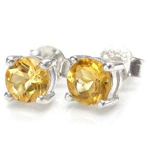 Gorgeous Brand New Earrings With 1.00ctw Natural Citrine in 925 Sterling Silver