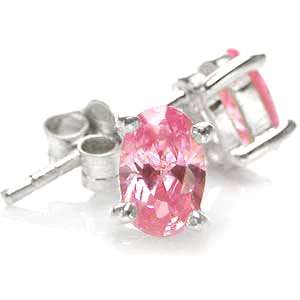 COOL Brand New Earrings With 1.00ctw Pink CZ in 925 Sterling Silver