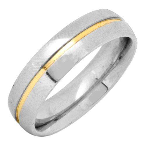 Retail: R450.00 - Brand New Solid Stainless Steel and 14k Gold Wedding Band Ring - Size 11 / X