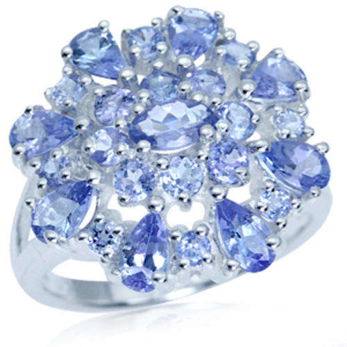 Magnificent 2.7ct Natural Tanzanite Cluster Ring - Size 9 / R - Retail: R4900.00