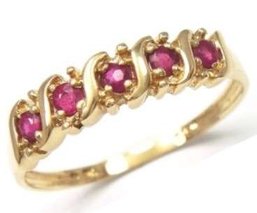 9ct Solid Yellow Gold Ring featuring 1.00ct Genuine Rubies!  (7270)