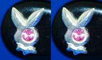 ON SALE!!! - Playboy Bunny Pink CZ 925 Sterling Silver Earrings