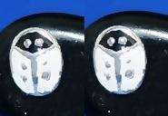 ASHA CRAFT - 4mm White and Black Ladybug 925 Sterling Silver Earrings