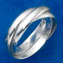 Russian Triple Band Rings made of 925 Solid Sterling Silver - Size 9 / S  (8143)