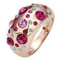 Size 8 / Q - Breathtaking 2.25ct Pink CZ Ring in 18kgp (9140)
