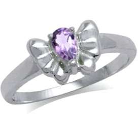 Size 8 / Q - Brand New 0.30ct Natural Amethyst 925 Sterling Silver Ring (8220)