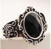 Size 6 / M - Brand New Cr. Onyx Oxidized Cocktail Ring in 18kgp