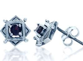 ASHA CRAFT - 100% REAL 0.20ct Garnet 925 Sterling Silver Stud Earrings