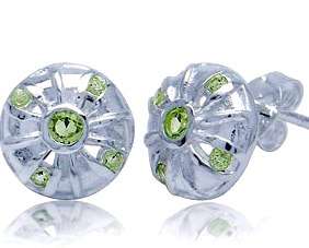 ASHA CRAFT - 100% REAL 0.36ct Natural Peridot 925 Sterling Silver Stud Earrings