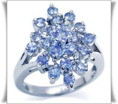[R12428.96] ASHA CRAFT - 100% REAL 1.90ct Genuine Tanzanite Cluster Ring Size 8 / Q